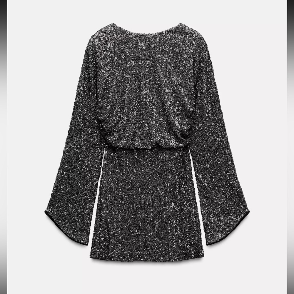 Zara Sequin Long Sleeve Dress